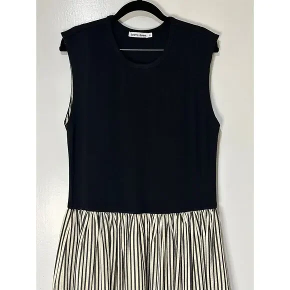 Brave + True Daphne Striped Sleeveless Crew Neck Maxi Dress Black Size XL NWOT - Picture 4 of 16